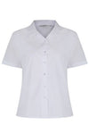 Rever Collar White Blouse - Short Sleeve (Twin Pack)